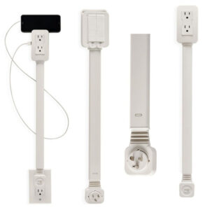 مشترك كهرباء قابل للتمدد والسحب مقبس كهرباء و USB يدور 180 درجة